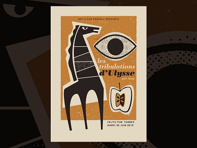 Les Tribulations d'Ulysse illustration myth poster print screenprint silkscreen troy ulysses