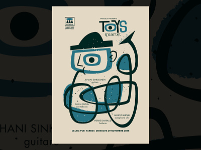 Toys Quartet gigposter gigposter illustration jazz music poster screenprint silkscreen