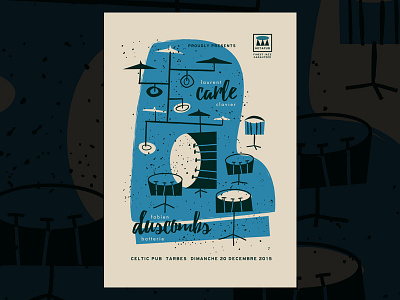 Duo Carle Duscombs gigposter illustration jazz music poster screenprint silkscreen
