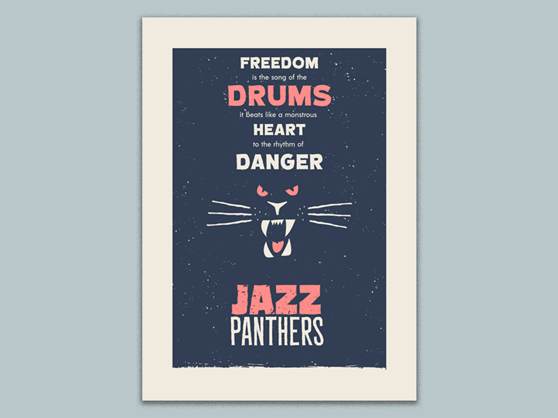 Jazz Panthers screenprint illustration jazz poster screenprint