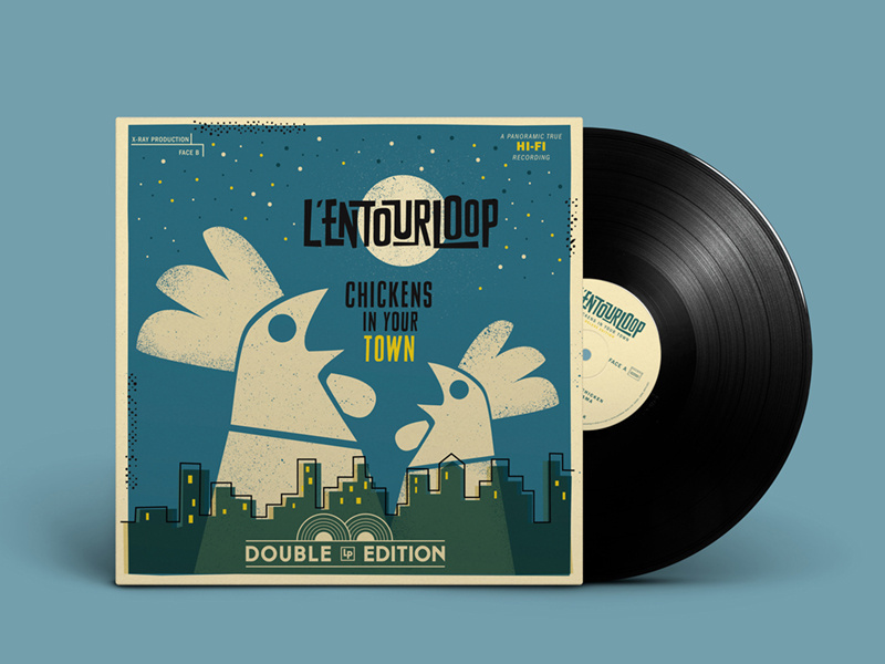 Entourloop • double LP edition vinyl album cover illustration