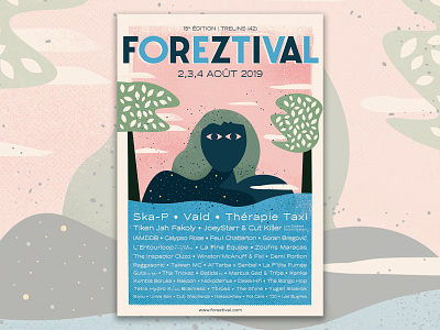 Foreztival festival illustration music poster print