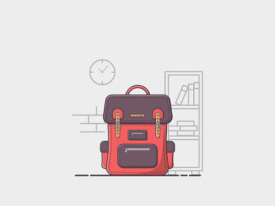 School Bag Vector Illustration