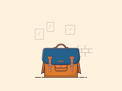 Office Bag Vector Illustration flat design flat illustration icon illustration lineart office bag vector