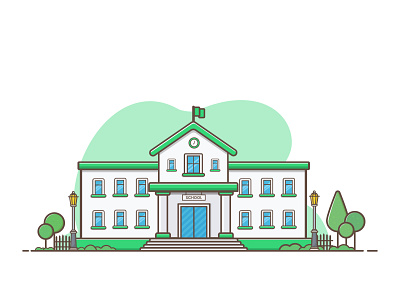 School Building Illustration