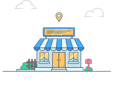 Shop building vector icon illustration. building flat design flat illustration icon illustration minimal shop shopping store ui vector