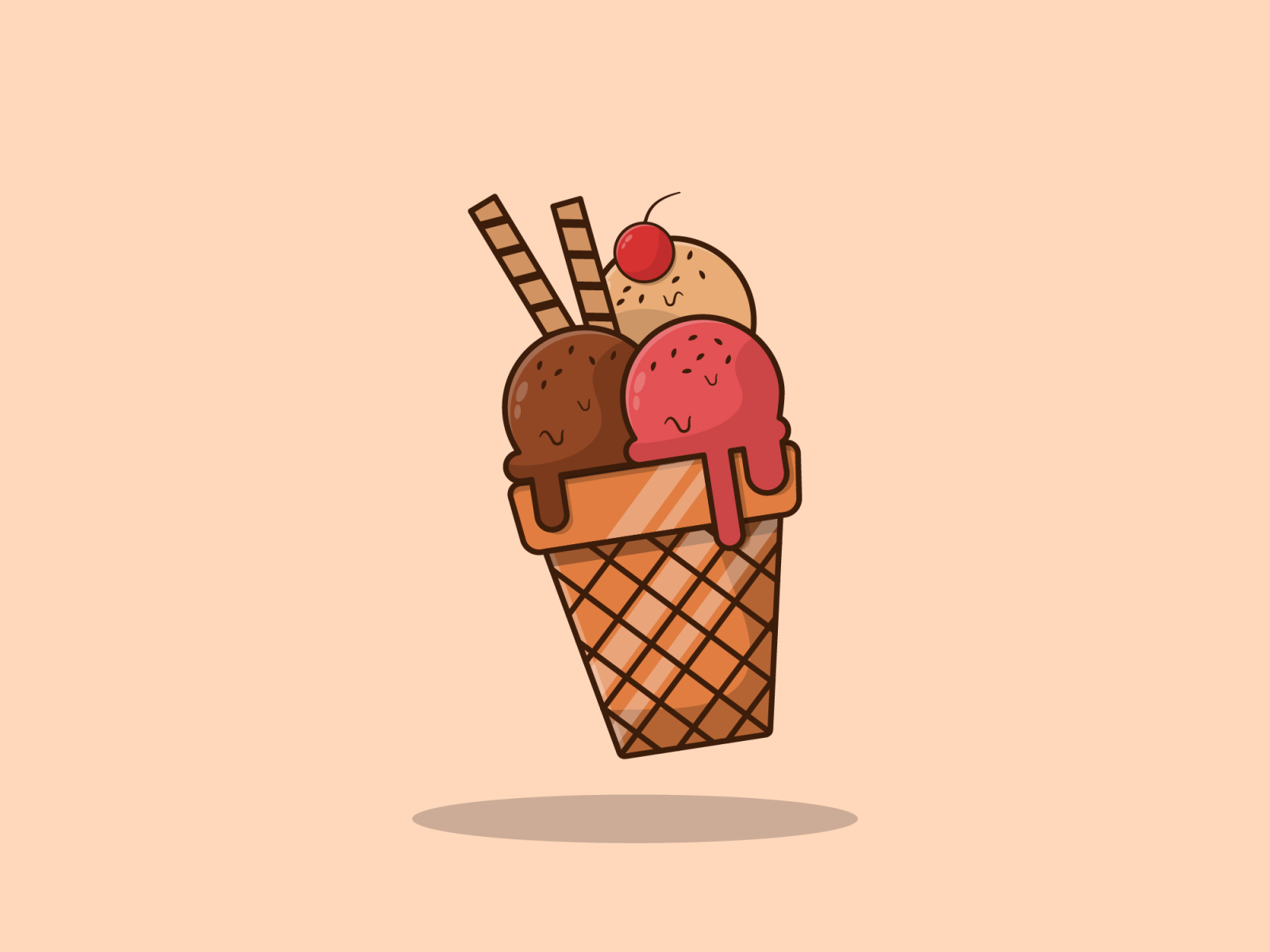 Ice Cream Cup Illustration by Graphic Park on Dribbble