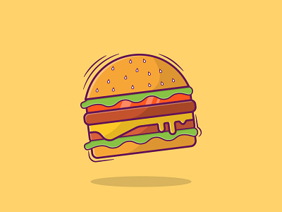 Burger Illustration burger illustration design flat design flat illustration icon illustration minimal ui vector vector icons