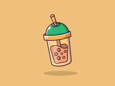 Milk Tea vector Icon Illustration. chocolate cocktail design drink