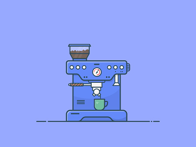 Coffee Machine Illustration. coffee machine design flat design flat illustration illustration minimal ui vector