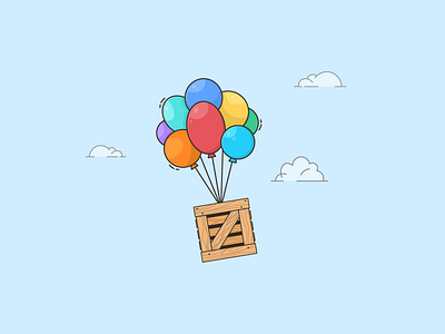 Balloon Dropshipping Illustration.