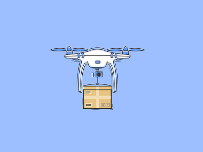 Delivery Drone Illustration. delivery design drone illustration flat flat design flat illustration icon illustration minimal shipping ui vector