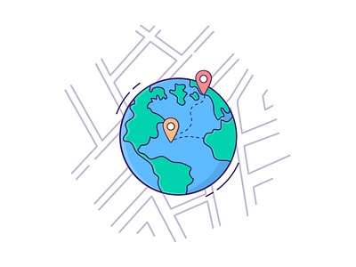 Globe Ball Icon Illustration.