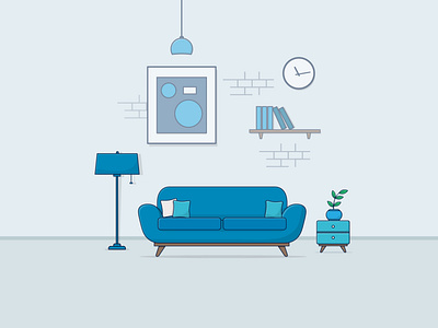 Living Room Illustration.