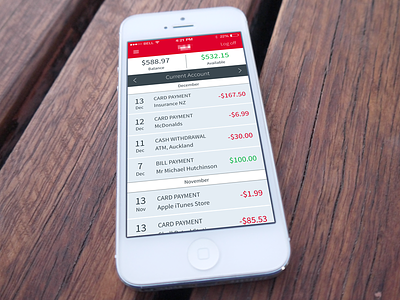 Mobile Banking - Transactions banking clean ios mobile transactions ui ux