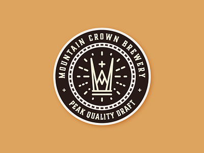 Mountain Crown Brewery Coaster alcohol badge beer brewery brewery logo coaster crown icon identity logo mountain sticker mule