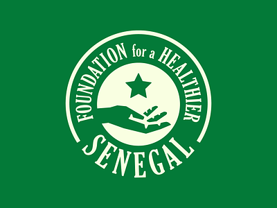 Foundation for a Healthier Senegal africa aid badge education hand icon logo logo design non profit nonprofit relief senegal star typography