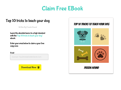 Daily UI Challenge Day 3 #003 beginner dailyui dailyuichallenge deign desktop dog ebook landingpage macbook