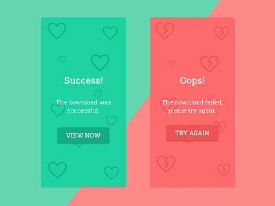 Daily UI Challenge- #011 011 beginner dailyui dailyuichallenge design download error message figma heart mobile success message ui design