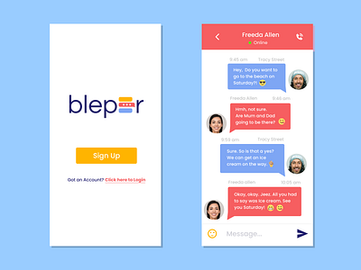 Chat App - Daily UI Challenge 013 013 app beginners chat dailyui dailyuichallenge figma logo messenger mobile mobile app profile signup socialmedia