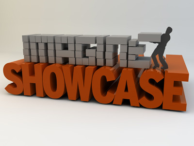 Imagine Showcase 3d 3d text blocks build building cinema 4d design extrude glossy text orange type typography