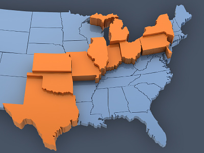 3D United States Map 3d cinema 4d map united states us