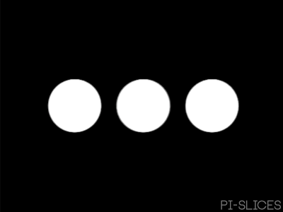 Shuffle 2d 3d animation black and white cinema 4d gif loop pi slices seamless shuffle sphere