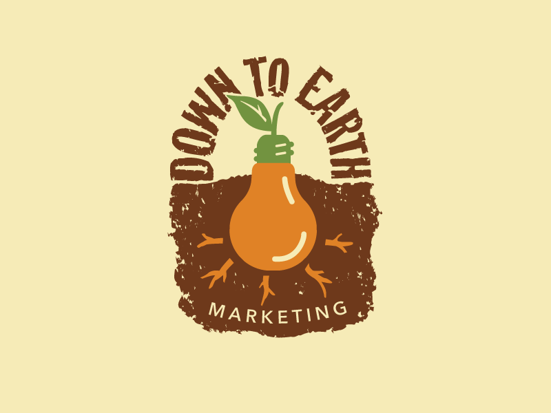 Down To Earth Marketing brand logo growing concepts earth light bulb idea