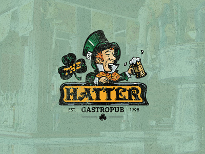 The Hatter Pub bar beer branding drink food logo irish pub