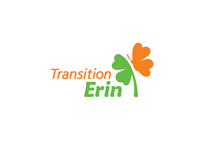 Transition Erin butterfly conservation energy green icon identity logo orange shamrock