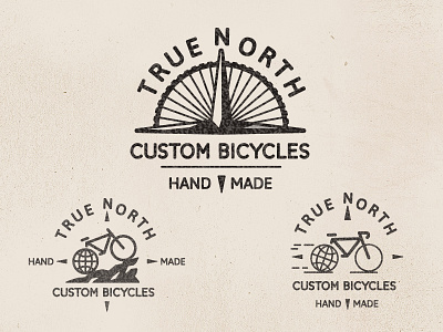 True North Custom Bicycles bicycle branding compass custom hand made identity logo north