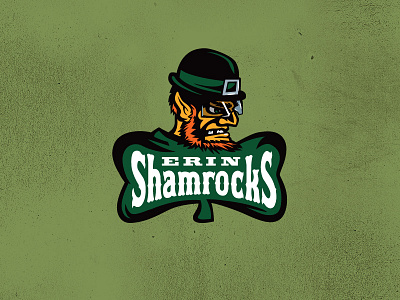 Erin Shamrocks hockey ice hockey irish leprechaun shamrock sports sports branding visor