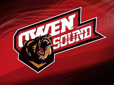 Owen Sound Attack logo redesign concept bear hockey ice hockey icon logo roar sound sports sports branding