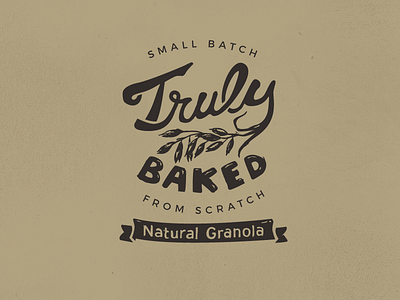 Truly Baked bake granola logo vintage