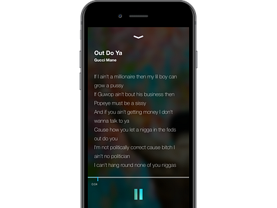 Lyrics app blue dark design ios iphone lyrics music musicapp simple ui ux