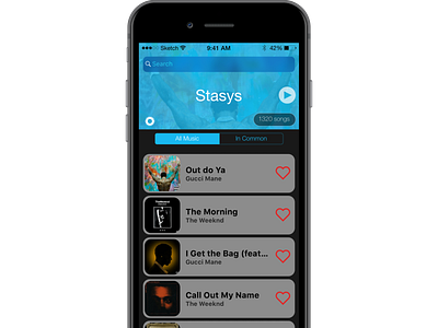 Profile app blue dark design ios iphone music musicapp simple ui ux