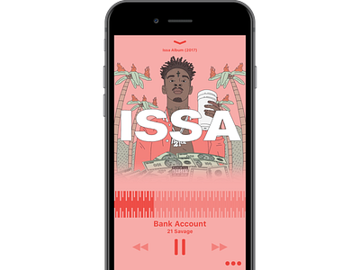 Music Player app design flat ios iphone music musicapp musicplayer pink simple ui ux