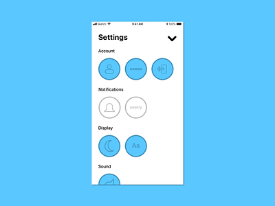 Settings app blue dailyui dailyui 007 design flat ios iphone settings simple ui ux
