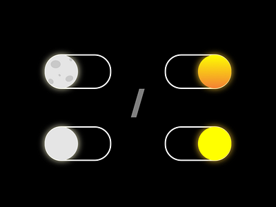 On / Off Switch dailyui dailyui 015 dark mode design flat grey moon night mode on off orange simple sun switch ui ux white yellow