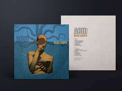 Album Design - "Blue Loops" album design beattape collage design fiverr seller graphic design surreal vinyl