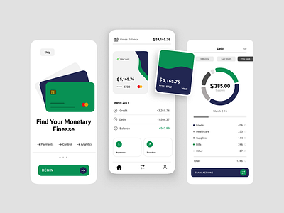 Bric - Financial Assistant Mobile App app design application bank cards concept design figma finance money prototyping ui uxui