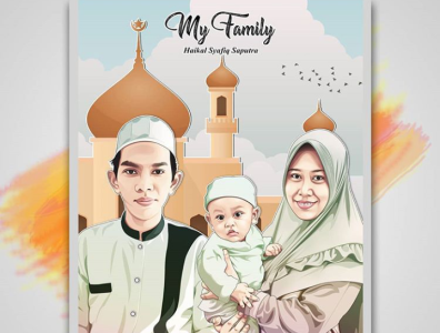 Family Vector Vexel Cartoon Art