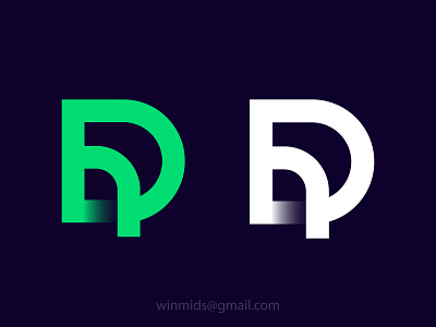 Dh letter logo mark, d logo, h logo