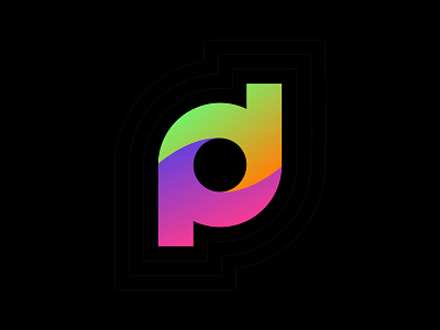 pd logo mark l modern logo l gradient logo
