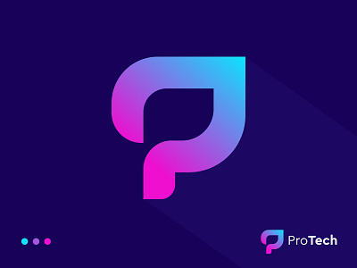 tech logo for letter p