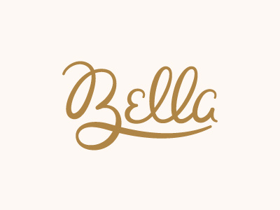 Bella logotype script type