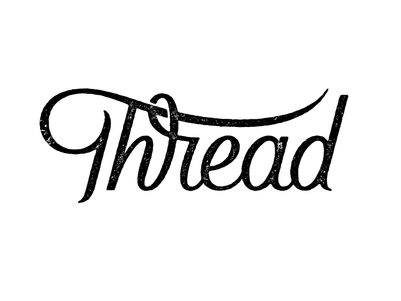 Thread script custom type logotype texture distressed