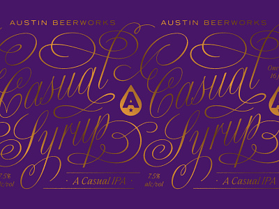 Casual Syrup austin beer beer can beer label custom type packaging type typography