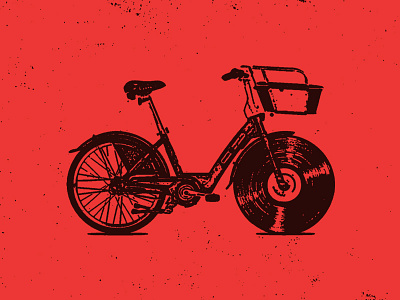 B-Cycle SXSW bike grunge illustration record texture