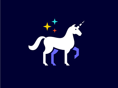 Unicorn horse logo magic stars unicorn